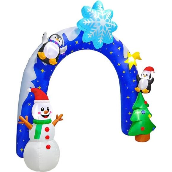 10FT Christmas Inflatable Decor Archway Blow Up with Built-in Bright LED Lights - Picture 7 of 7
